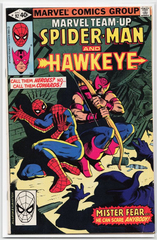 Marvel Team-Up #92 (1980) Hawkeye [Key Issue]