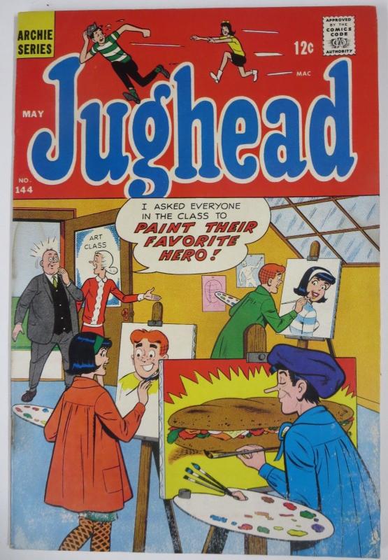 Archie's Pal, JUGHEAD #144 (Archie, 5/1967) VG Jug paints a sandwich!