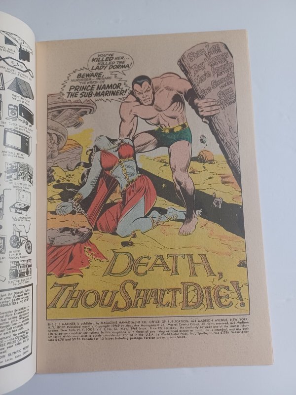 Sub-Mariner #13 - Namor - 1st appearance Gargantos - 1969 - VF
