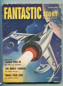 FANTASTIC STORY-WINTER1957-THRILLING-ROCKET COVER-ALEX SCHOMBURG-VANCE-vg+ 