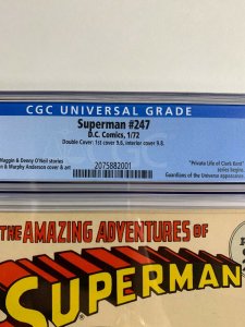 Superman 247 Cgc 9.8 Double Cover !!!!! Super Rare Dc Comics Bronze Age 1972