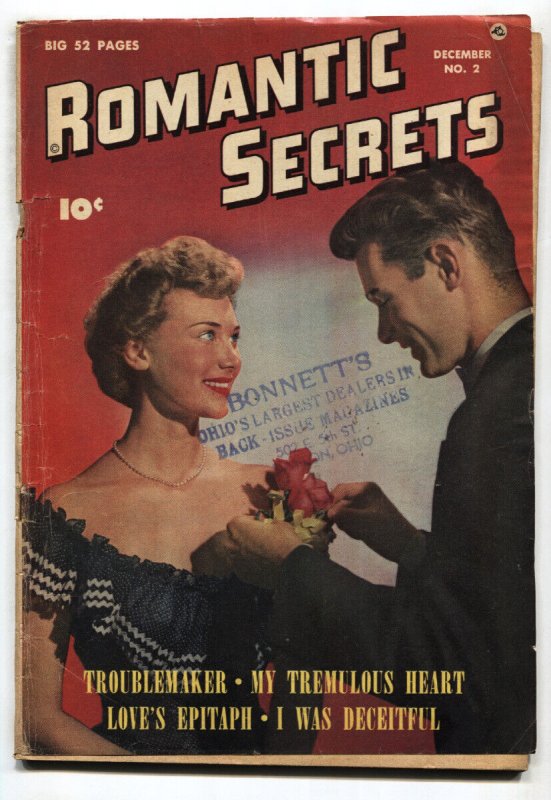 Romantic Secrets #2 1949-comic book-photo cover-vg