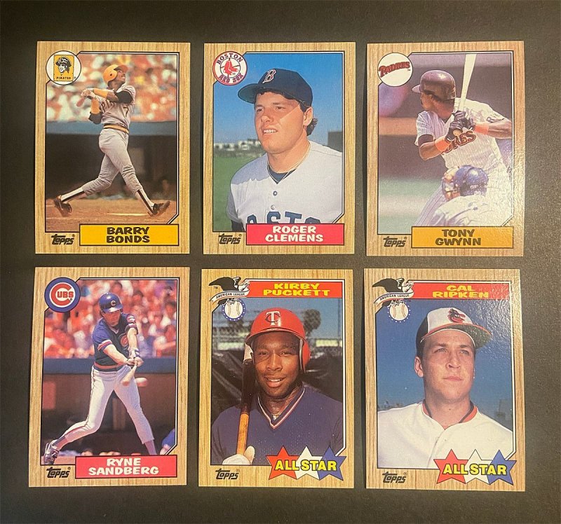 1987 Topps Baseball Star Lot ( 6 ) With Barry Bonds Rookie NM/MT - MINT
