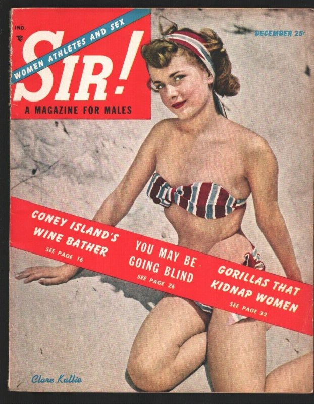 Sir! 12/1950-Volitant-Gorilla's Kidnap Woman-Ghost Who Wrote Books-Contract M...