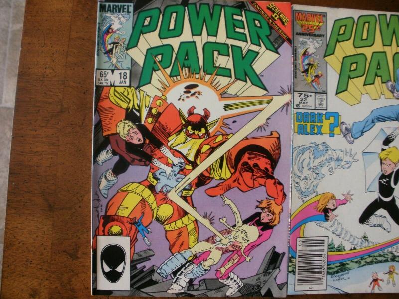 2 MARVEL Comic Book: (1986) POWER PACK #18 #22 #42