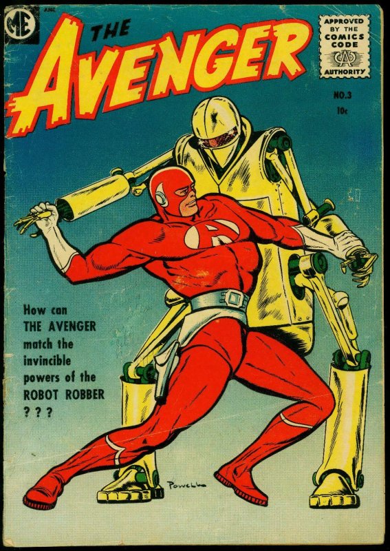 The Avenger #3 1955- Robot cover- Bob Powell- VG