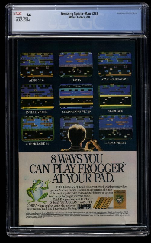 Amazing Spider-Man #252 CGC NM+ 9.6 White Pages 1st Black Costume!