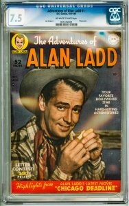 Adventures of Alan Ladd #1 (1949) CGC 7.5! OW to W Pages!