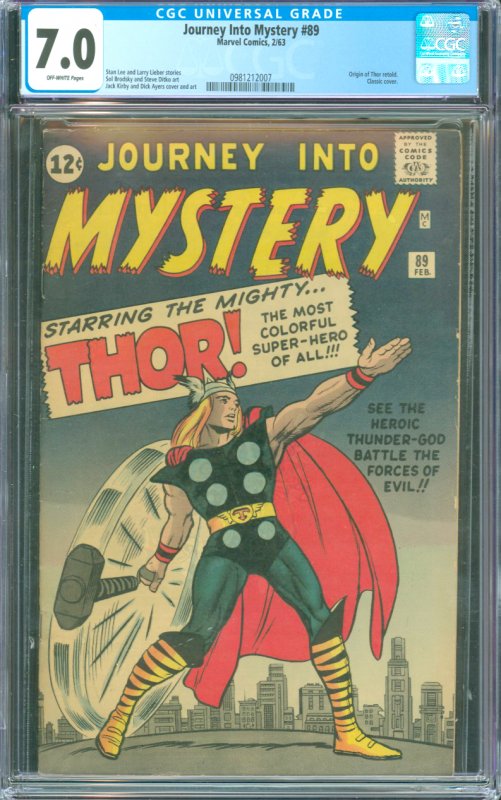 Journey Into Mystery  # 89 CGC Graded 7.0 Origin of Thor retold