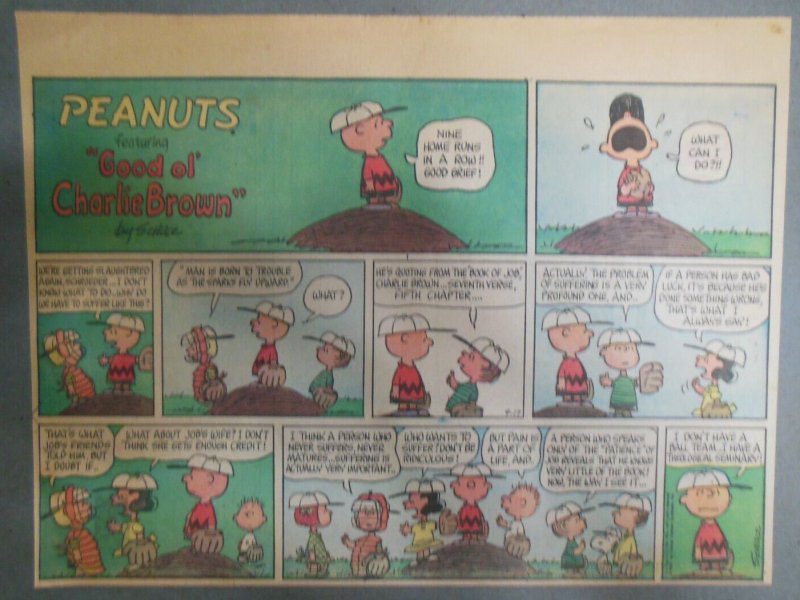 Peanuts Sunday Page by Charles Schulz from 9/17/1967 Size: ~11 x 15 inches 