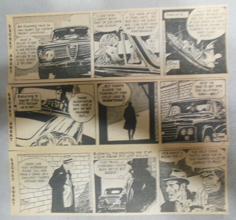 (310) Secret Agent Corrigan  Dailies by Al Williamson from 1969 Complete Year !