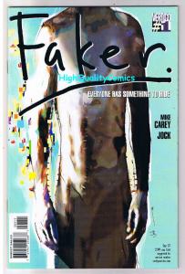 FAKER #1, NM+, Mike Carey, Jock, Hiding What, 2007, more Vertigo in store