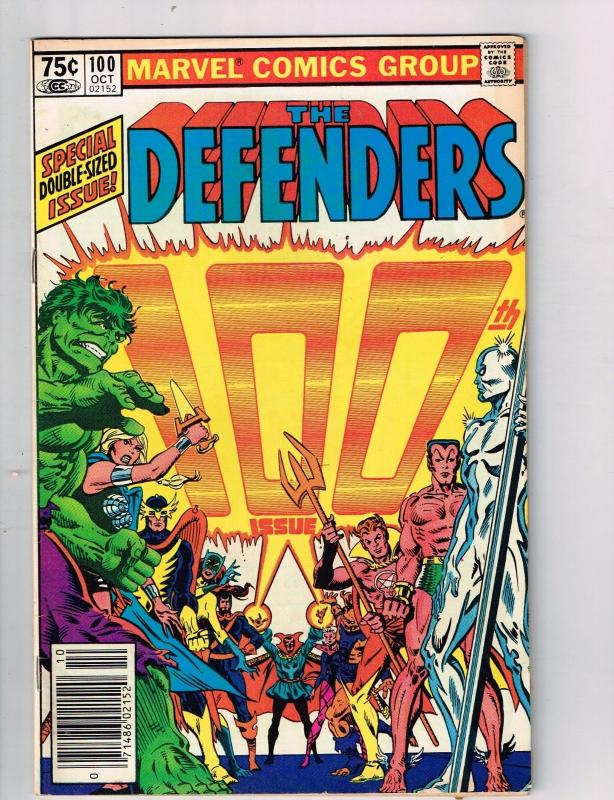 The Defenders #100 VF Marvel Comics Netflix Comic Book Daredevil Oct 1981 DE42