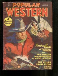 POPULAR WESTERN PULP-1950-FEBRUARY-LOUIS L'AMOUR-FINE FN