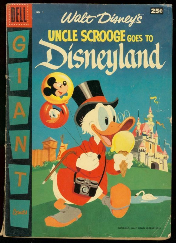 UNCLE SCROOGE GOES TO DISNEYLAND 1957-DELL GIANT-BARKS VG-