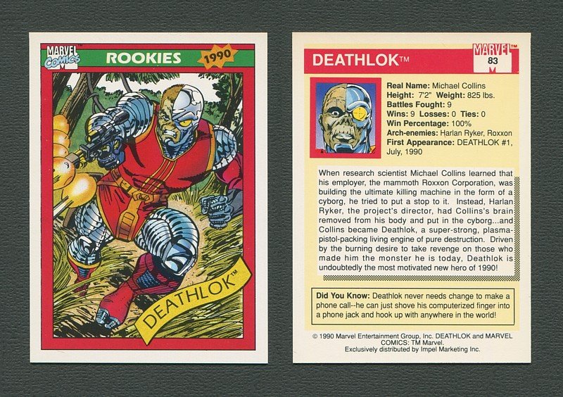 1990 Marvel Comics Card  #83 (Deathlok) / MINT