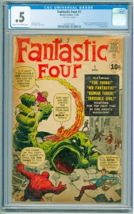 Fantastic Four #1 (1961) CGC .5 Back cover missing. 