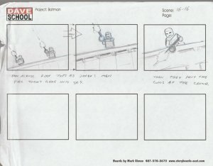2004 LEGO BATMAN Storyboard Art by Mark Simon VG 4.0 Goons Scene16-16