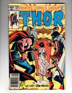 Thor #335 (1983) 7.0 AT LAST - - JANE FOSTER!  / EBI#3