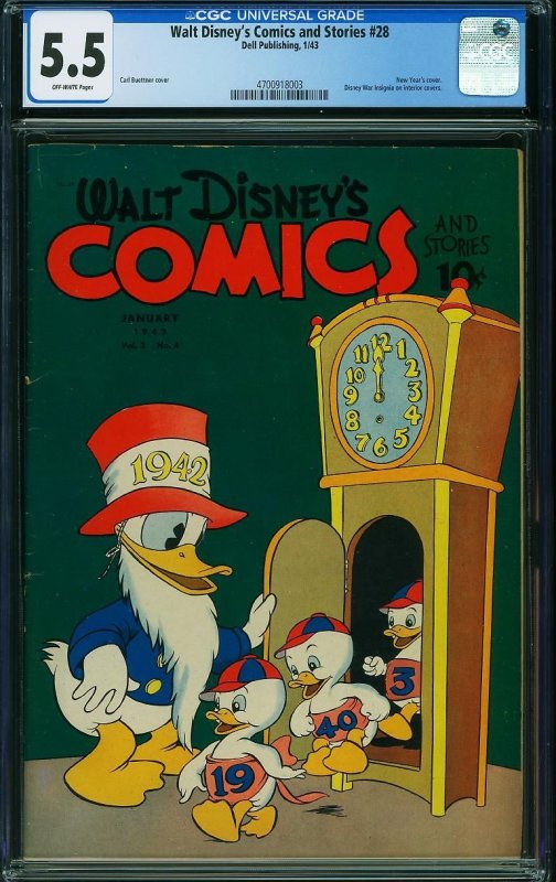 Walt Disney's Comics and Stories #28 (1943) CGC 5.5