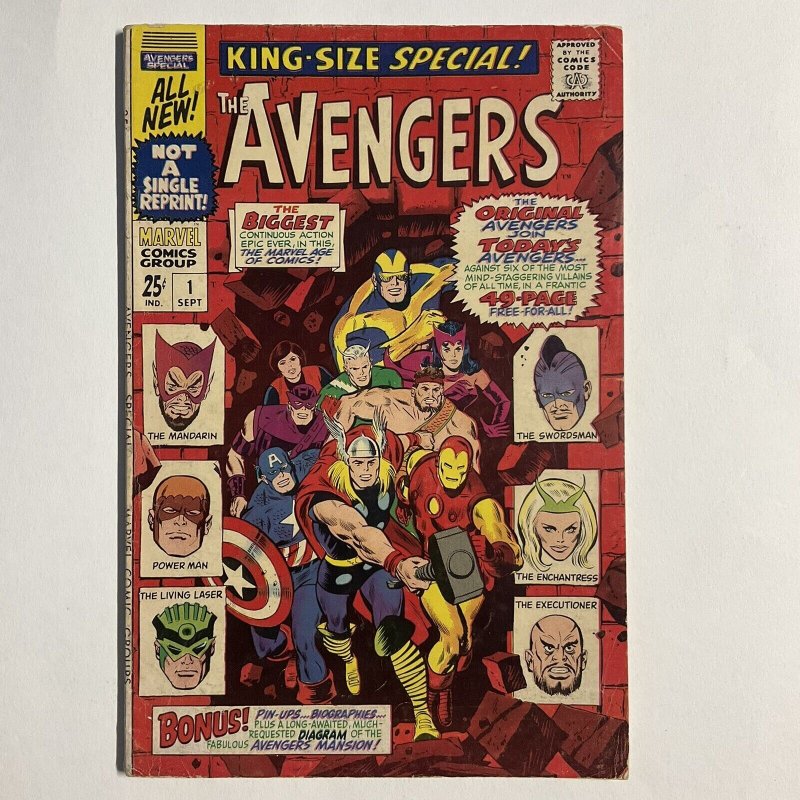 Avengers King-Size Special 1967 1 Marvel FN- fine- 5.5