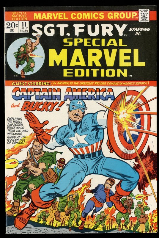 Special Marvel Edition #11 NM- 9.2 Captain America Sgt. Fury #13 Reprint!