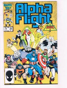 Alpha Flight #39 VF Marvel Comics Comic Book Oct 1986 DE23