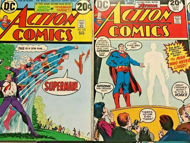 ACTION COMICS#426-430 FN-FN+ LOT 1973 SUPERMAN DC BRONZE AGE COMICS