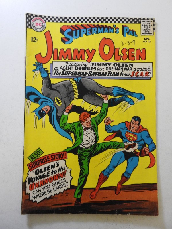 Superman's Pal, Jimmy Olsen #92 (1966) VG- Condition moisture stain, ink fc