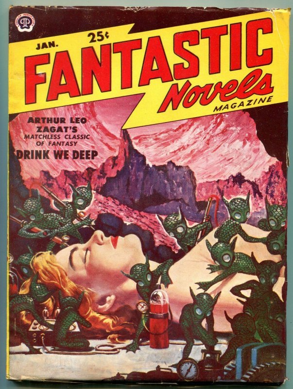 Fantastic Novels Pulp January 1951- Gruesome De Soto cover- Zagat FN