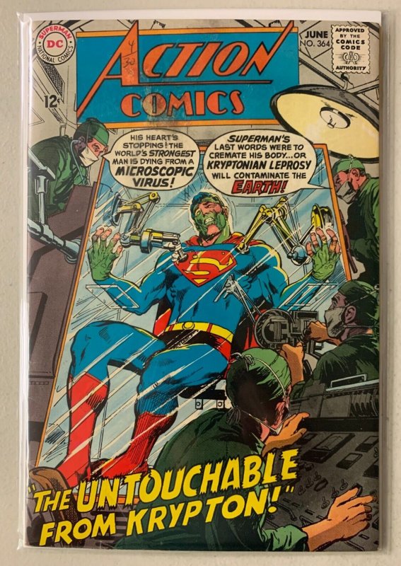 Action Comics #364 DC (4.5 VG+) Neal Adams cover, Untouchable of Metrop. (1968)