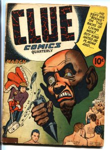 Clue Comics #7-1944 Nazi type villain tattoos victims!-Hillman Golden-Age-Sup...