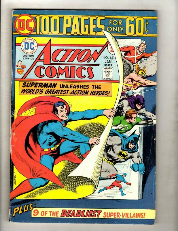 Lot Of 6 Action Comics Feat. Superman # 443 444 445 446 447 448 Batman Flash GK5