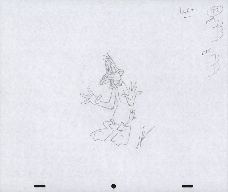 Daffy Duck Animation Pencil Art - 37 - Smug