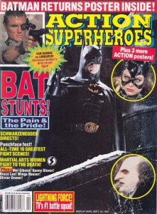 Action Superheroes Magazine #4 FN ; Starlog | With Batman Returns Poster