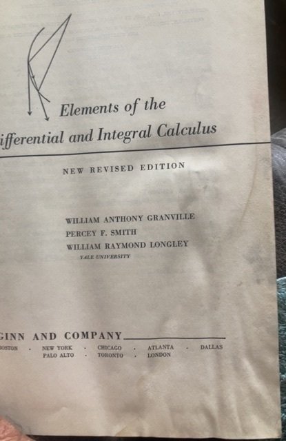Elements of the differential and integral calculus, GRANVILLE, 1958