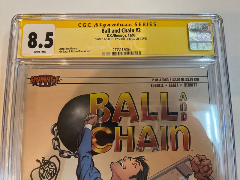 Ball and Chain (1999) # 2 (CGC 8.5 SS) Signed & Sketch Scott Lobdell Optioned