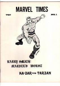 MARVEL TIMES 1 FINE-VERY FINE , FANZINE VERY EARLY 1970