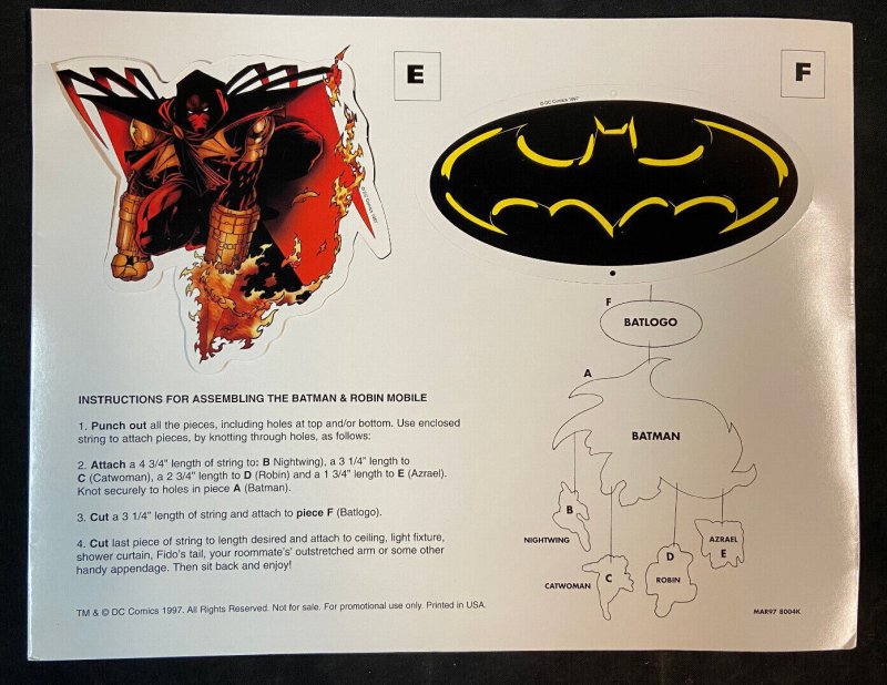 BATMAN AND ROBIN 1997 COMIC STORE MOBILE UNUSED MOST STILL UNPUNCHED