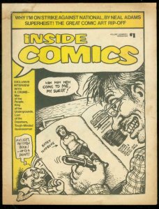 INSIDE COMICS #1 1974-ROBERT CRUMB-NEAL ADAMS-ART RIP-O G