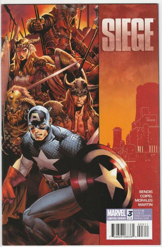 4 Siege Marvel Comics # 1 2 3 4 Avengers Thor Loki Iron Man Captain America LH7