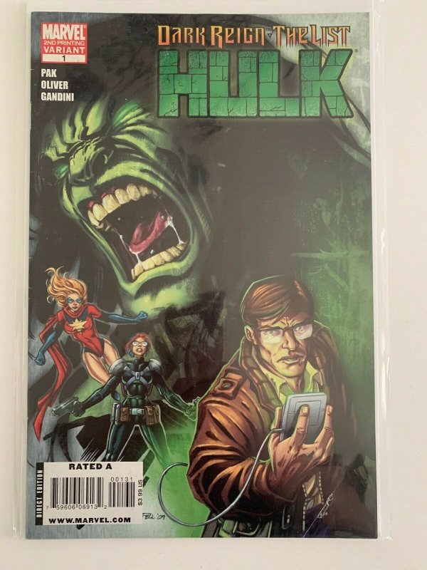 Dark Reign The List Hulk #1 2nd Print Variant  Marvel Comics VF