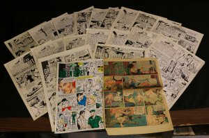 Tales of the Green Beret Sunday Strip STATs Set of 20 with a Color Guide 1960's