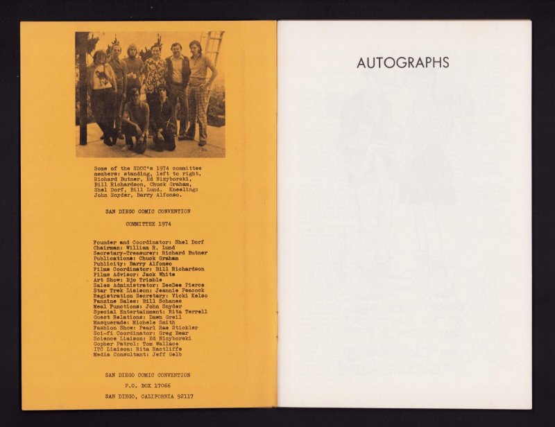 San Diego Comic Con Program 1974 - Milton Caniff & Russell Myers Covers (8.0)