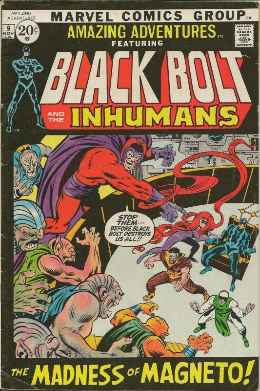 Amazing Adventures #9 ORIGINAL Vintage 1971 Marvel Comics Black Bolt Inhumans