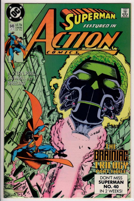 Action Comics #649 Direct Edition (1990) 9.6 NM+