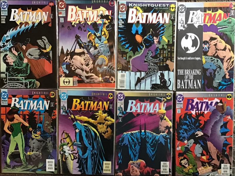 BATMAN DC 7 KNIGHTQUEST ISSUES #492-495 497-500 NM 1 KNIGHTFALL#503  8 BOOK LOT