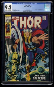 Thor #160 CGC NM- 9.2 Galactus Appearance! Jack Kirby Artwork! Stan Lee!