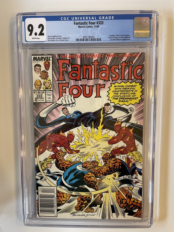 Fantastic Four  333 CGC 9.2 Newsstand - Dr Strange, Avengers (1989)