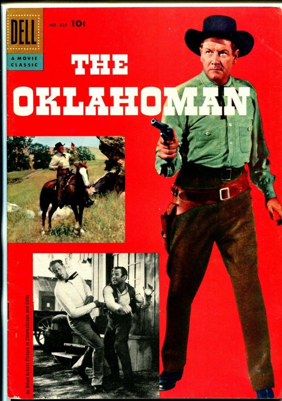 The Oklahoman-Four Color #820 1957-Dell-Joel McCrea-double cover variant-FN/VF